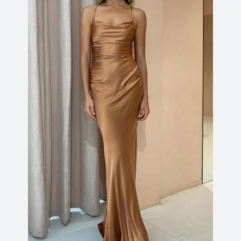 Shona Joy La Lune Lace Back Maxi Dress - Copper - Picture 2 of 8